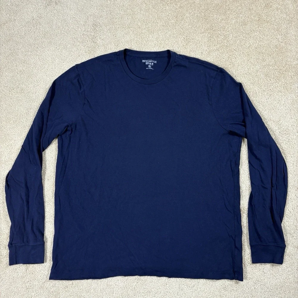 J.Crew Broken-In Long Sleeve Tee Blue Cotton Casual Basics XL Casual